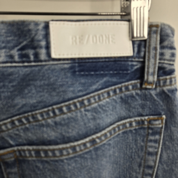 Re/ Done Jeans 70's Stove Pipe Mid Wash Raw Hem - Picture 10 of 15